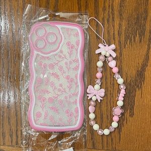 New Pink/White Floral Silicone Case iPhone 13 ProMax